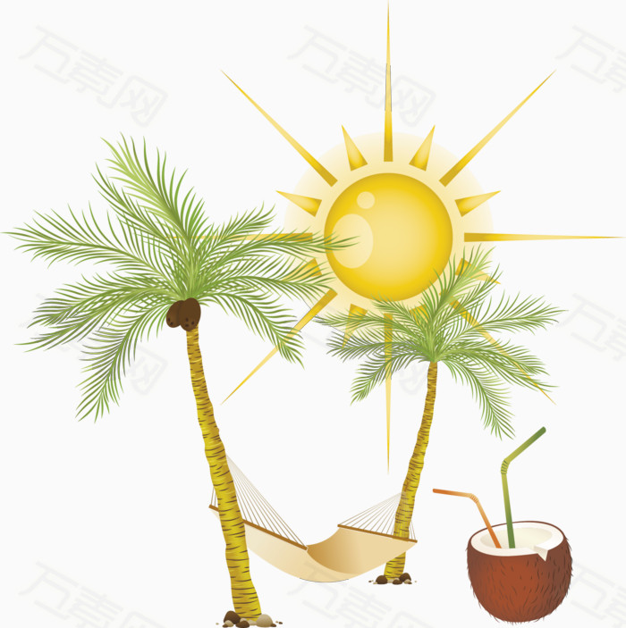 万素网 素材分类 矢量椰子 2622                           提示