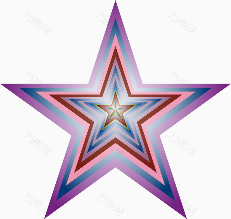 炫彩五角星矢量图