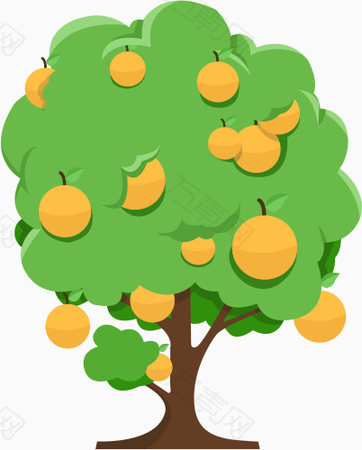 简笔画的橘子树免抠元素免费下载,图片编号236210,万素网