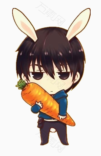 卡通可爱兔子男孩