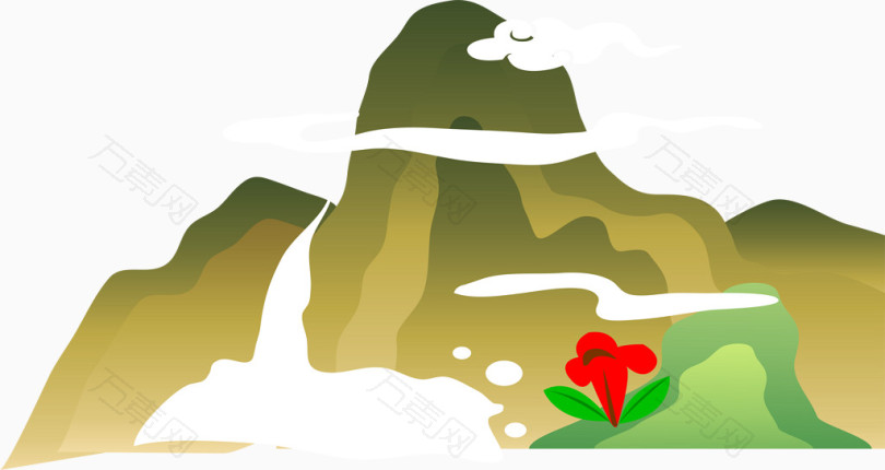 手绘山峰