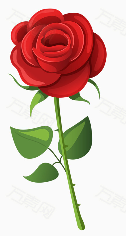 万素网 素材分类 红色玫瑰 1647                           提示