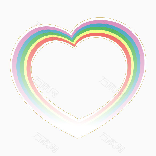 彩虹爱心免抠元素图片-元素素材161903-万素网