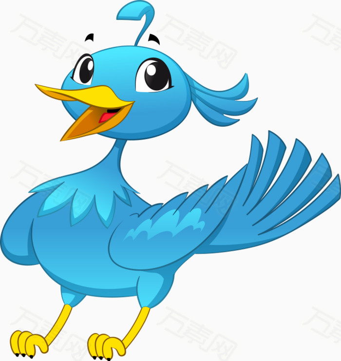 卡通蓝色小鸟