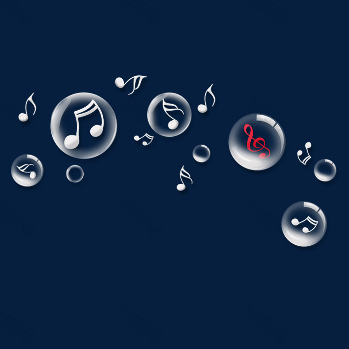 音符水珠气泡漂浮元素