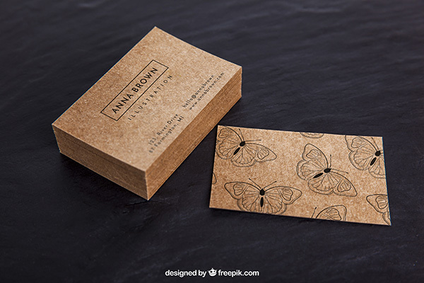 蝴蝶底纹商务名片