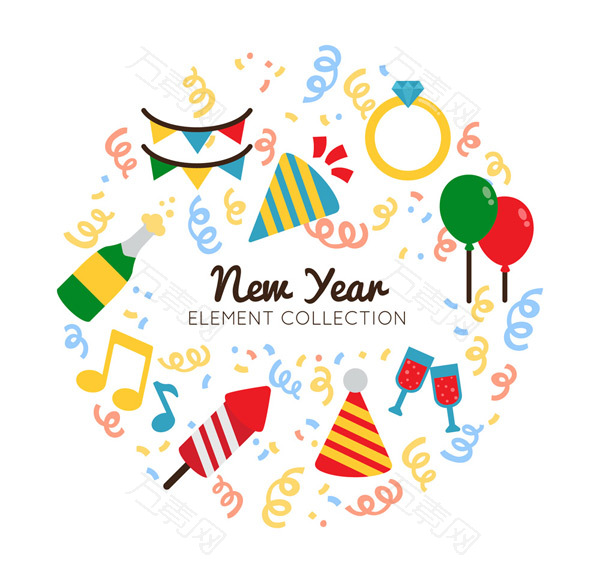 款彩绘新年元素