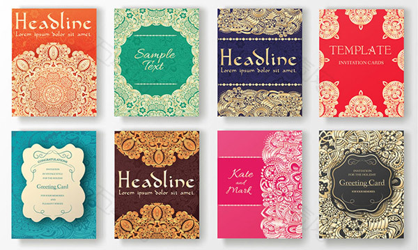 古典花纹名片