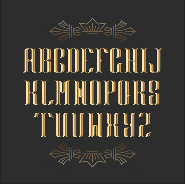 金色复古字母
