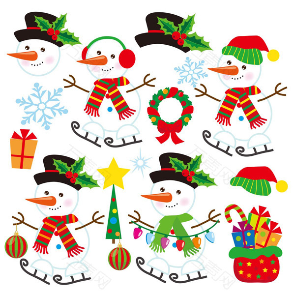 可爱圣诞节雪人