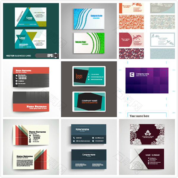 时尚个性名片矢量