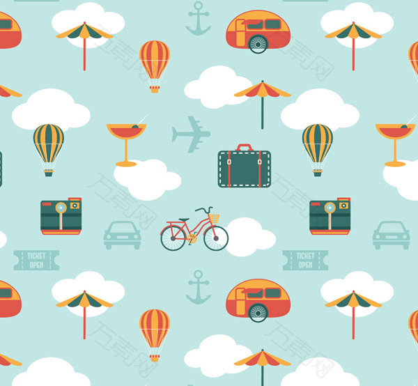 旅行元素无缝背景