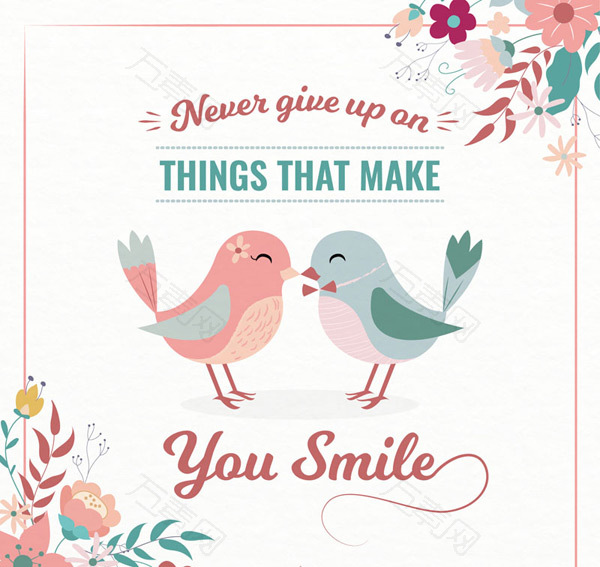 情侣鸟隽语卡片