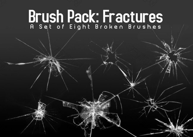 玻璃被击中后的碎裂效果笔刷