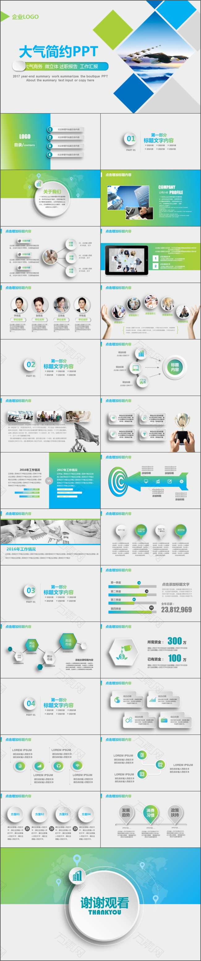 简洁大气公司介绍工作报告产品宣传PPT模板