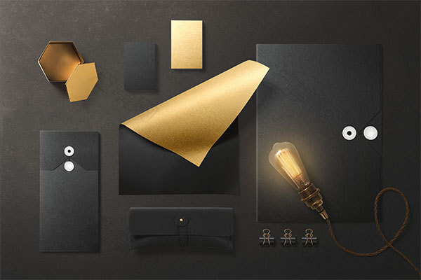 金色办公用品样机