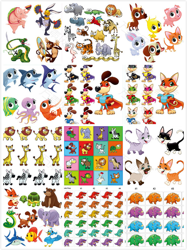 可爱的卡通动物