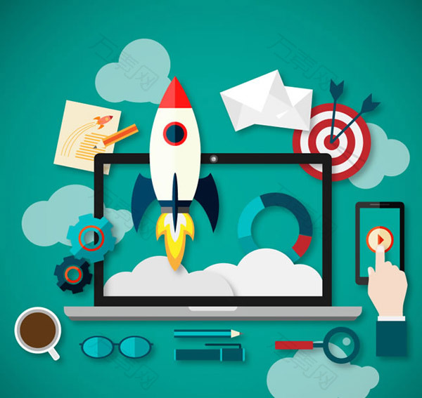 高效率办公插画