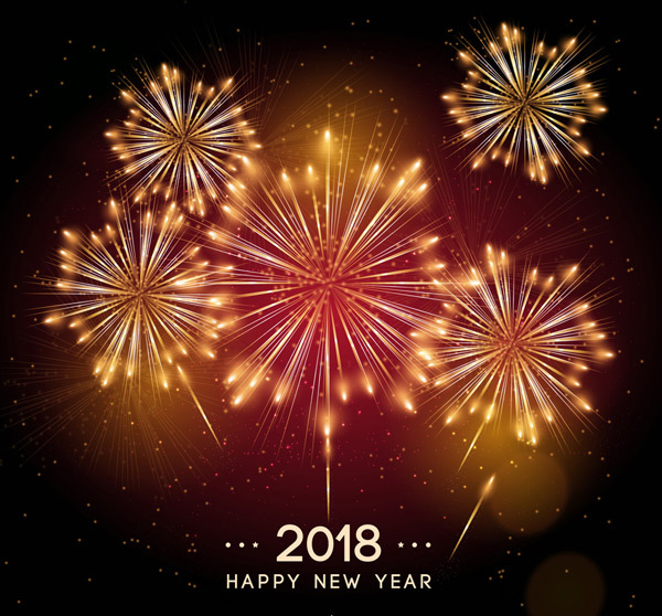 2018灿烂烟花贺卡