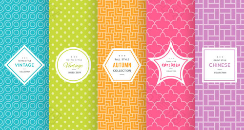 多彩无缝底纹矢量