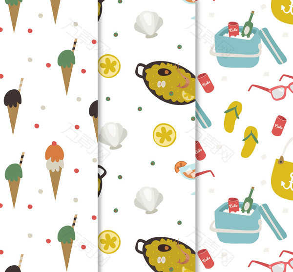 夏季食品无缝背景