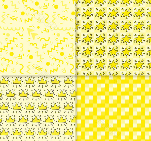黄色图案无缝背景