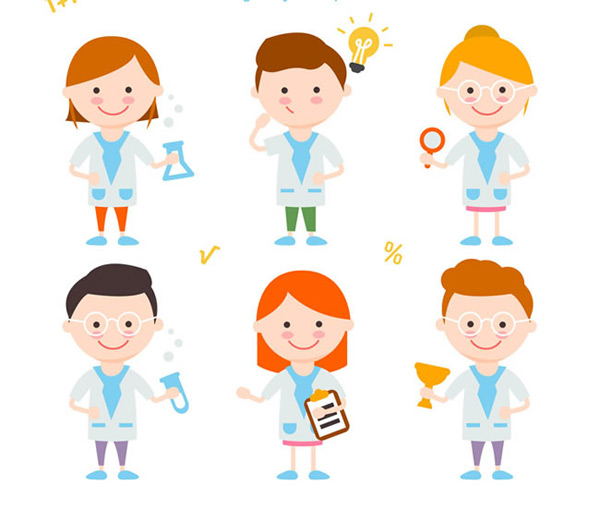 卡通科学儿童矢量