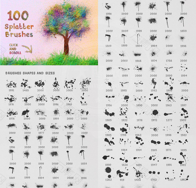 油漆喷溅效果PS笔刷
