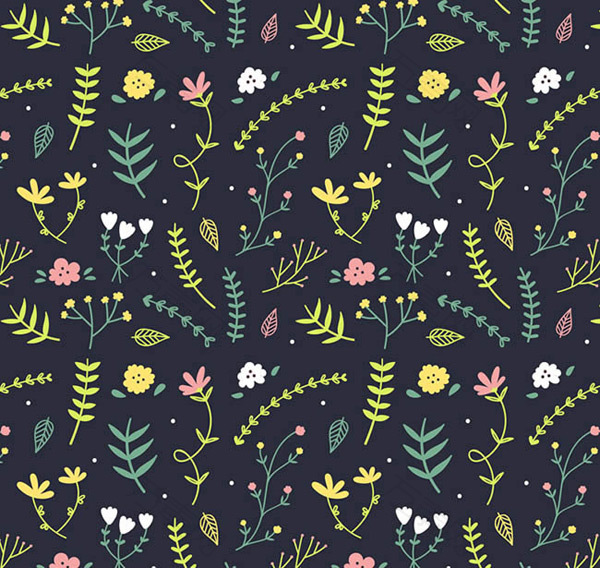 彩绘花朵叶子背景