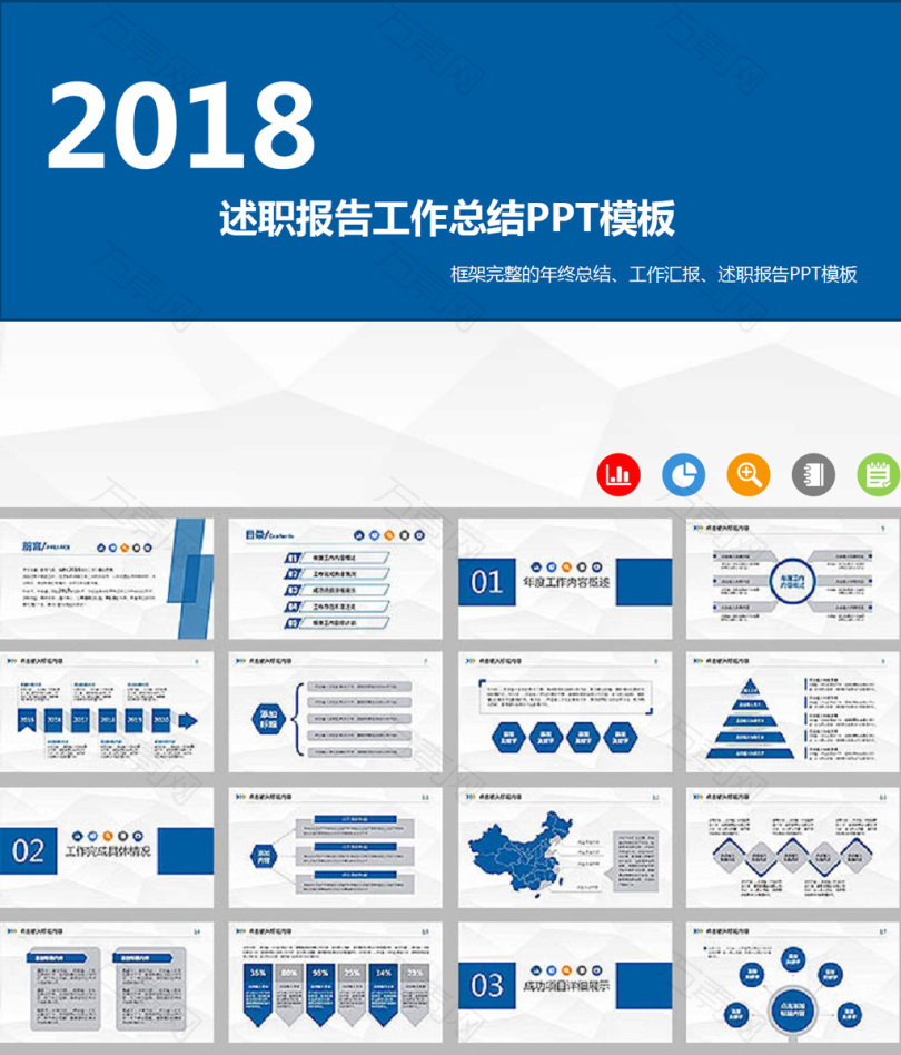 岗位年终述职报告PPT模板