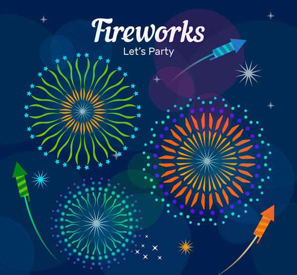 抽象圆形礼花矢量