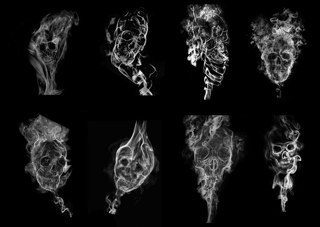 8款骷髅头烟雾效果ps笔刷