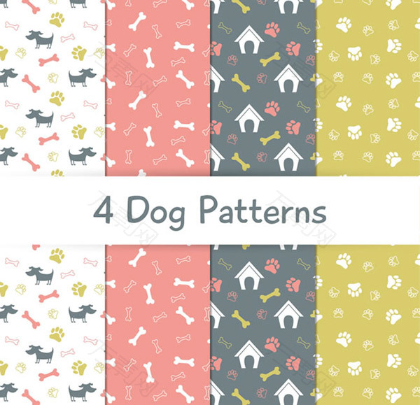 卡通狗无缝背景