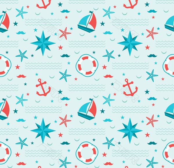 航海元素无缝背景